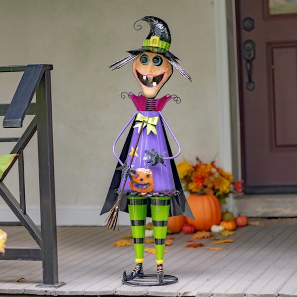 Agnes Iron Halloween Witch Garden Statue
